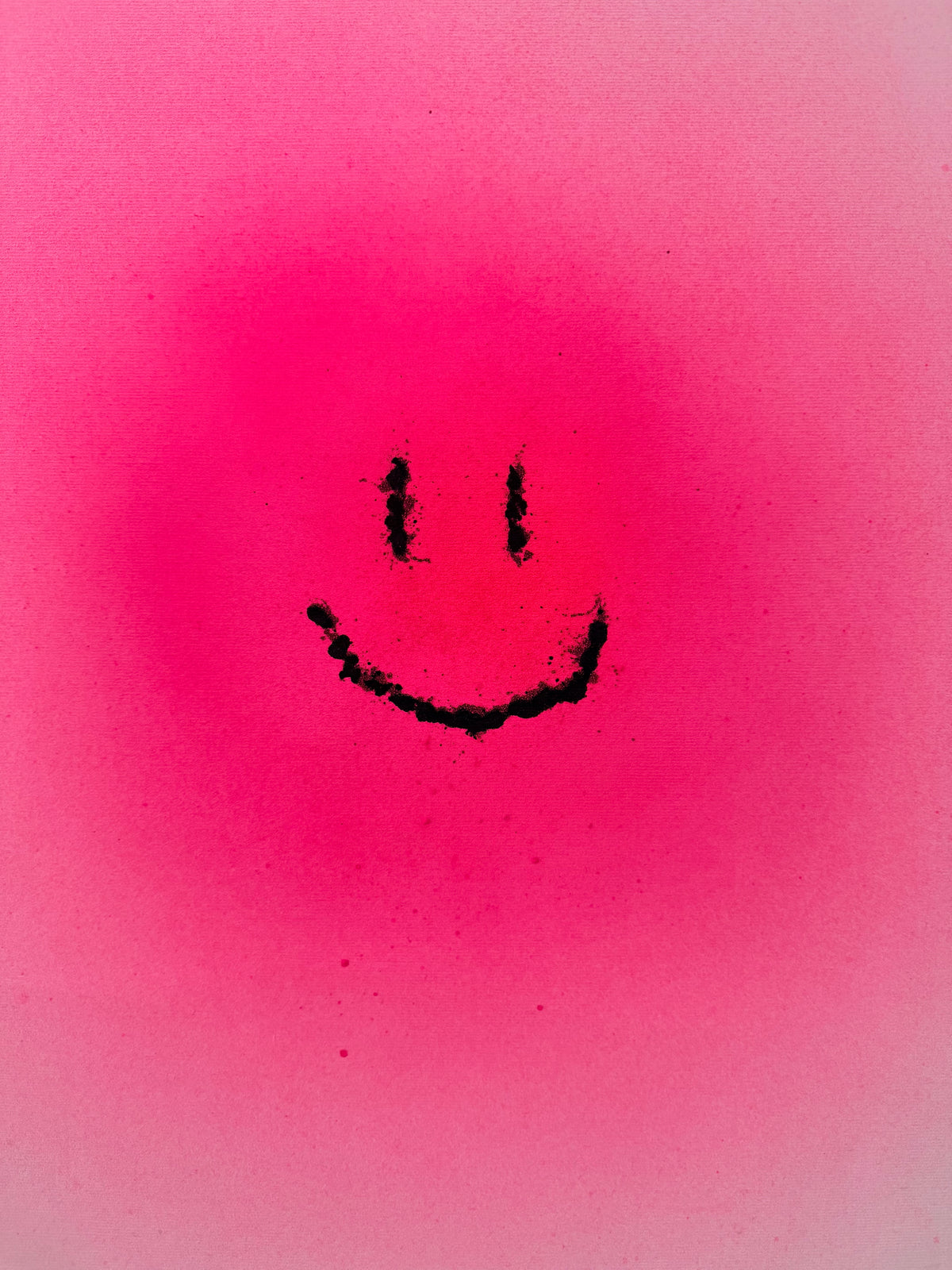 happy smiley | pink on canvas