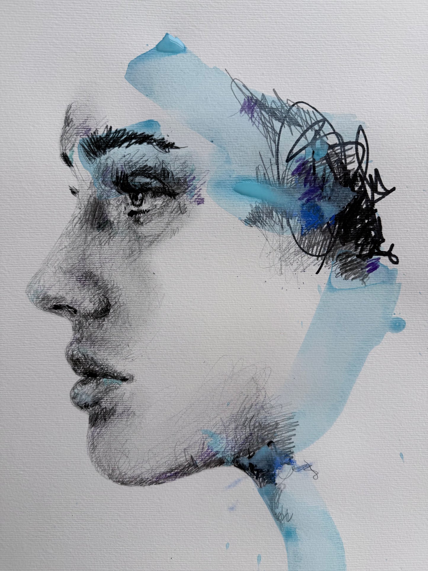 portrait | blue scribble II