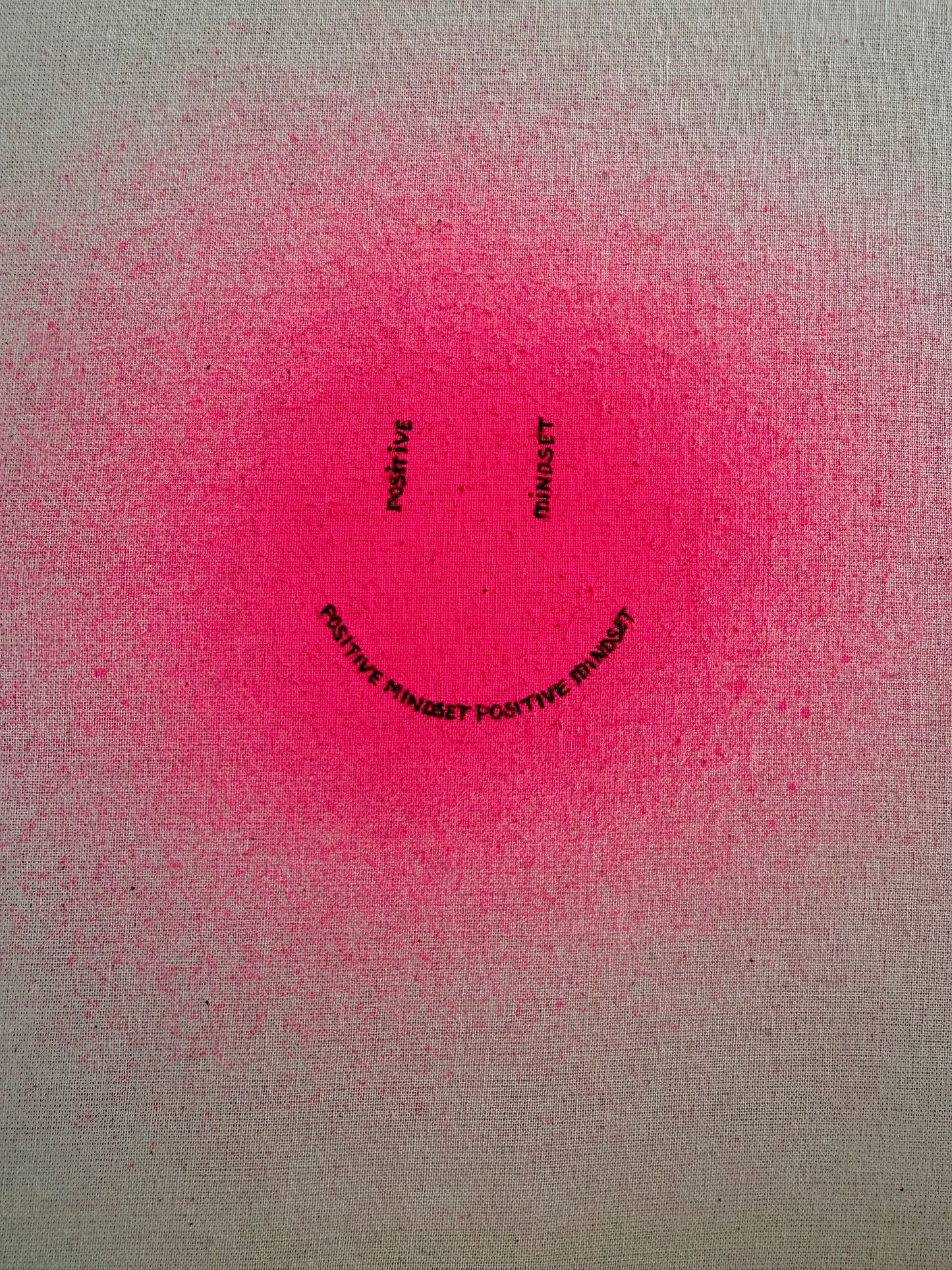 happy smiley | pink on cotton
