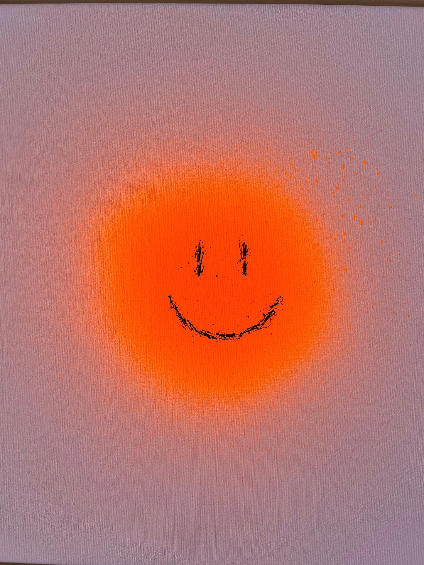 happy smileys | orange on pink