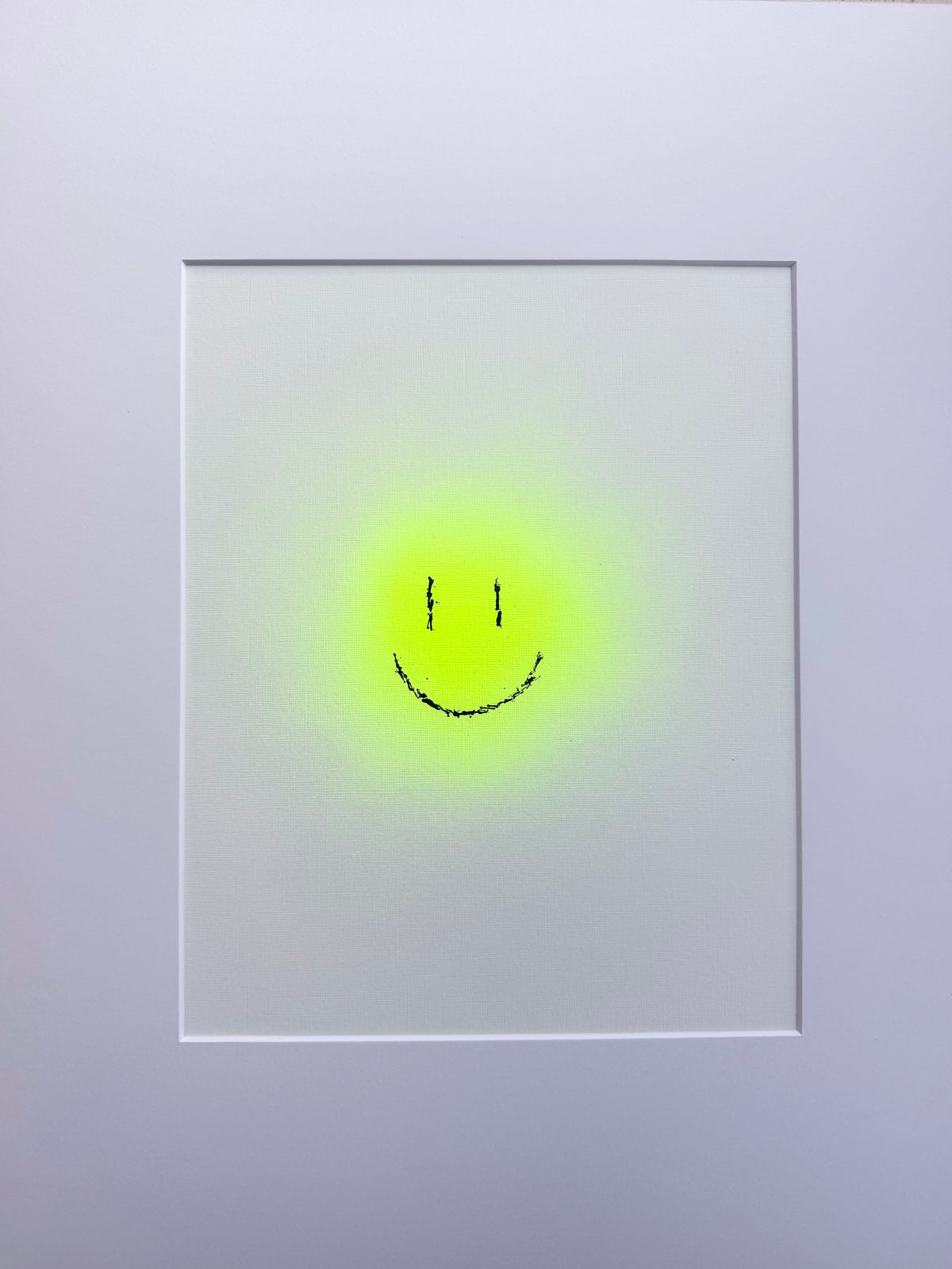 happy smiley | yellow on paper