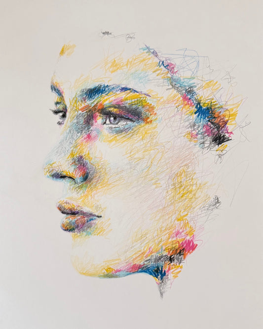 portrait | yellow scribble I