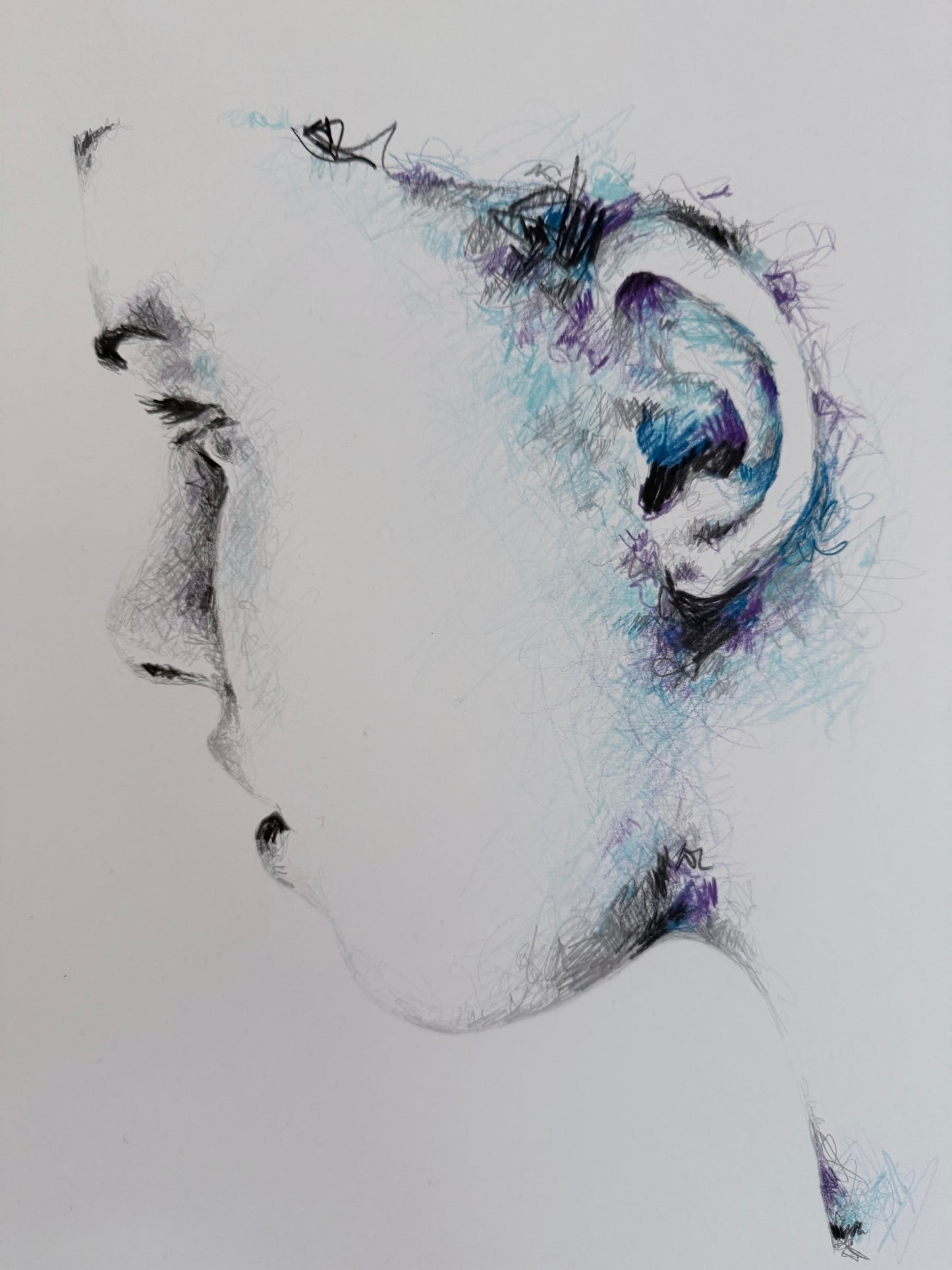 portrait | blue scribble III