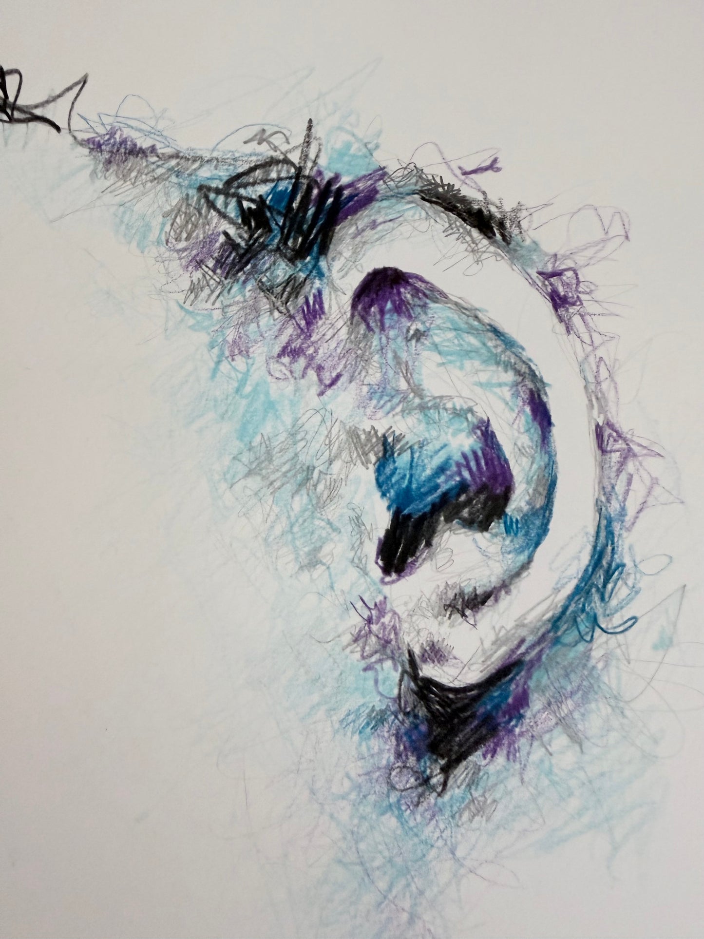 portrait | blue scribble III