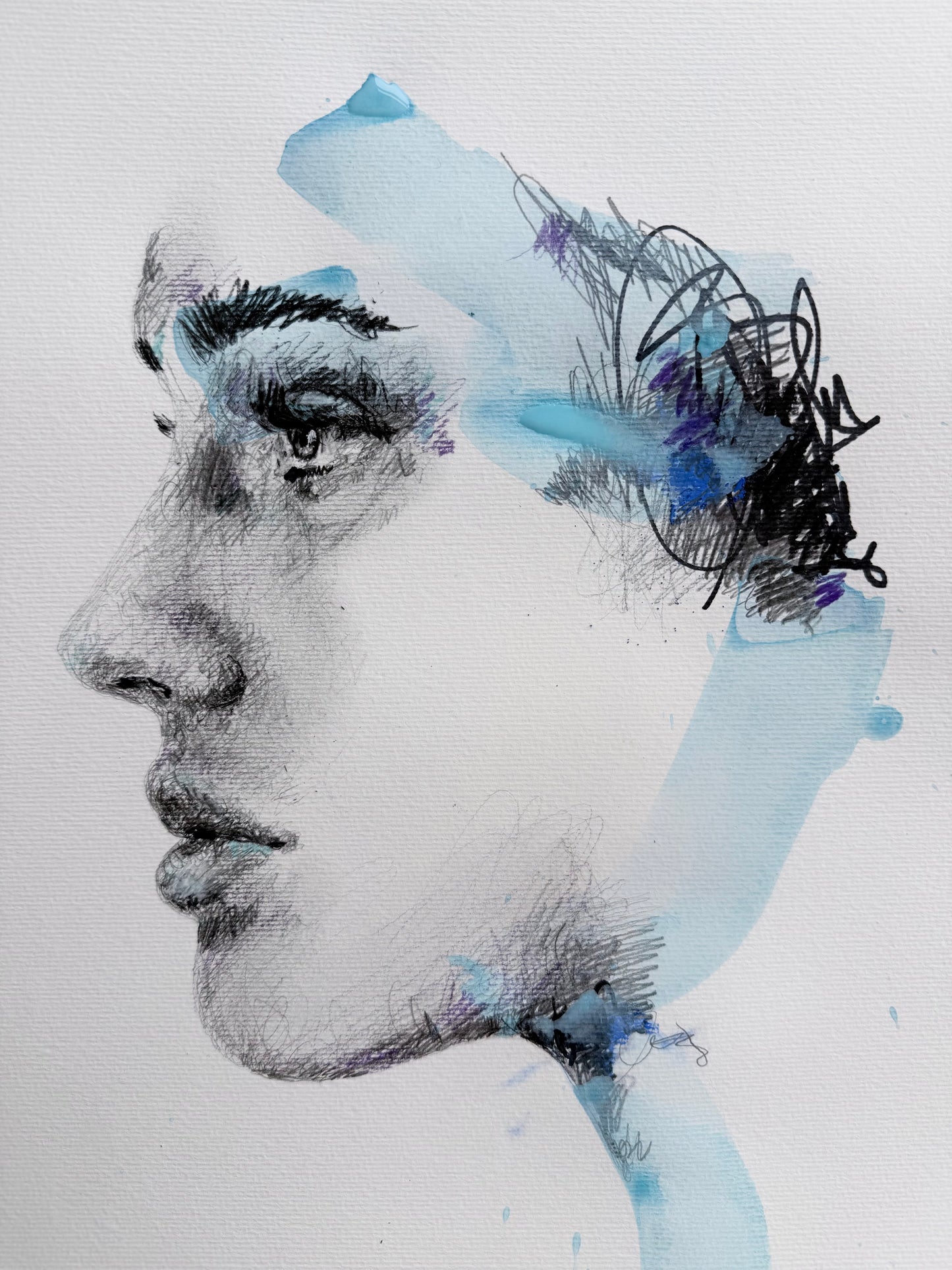 portrait | blue scribble II