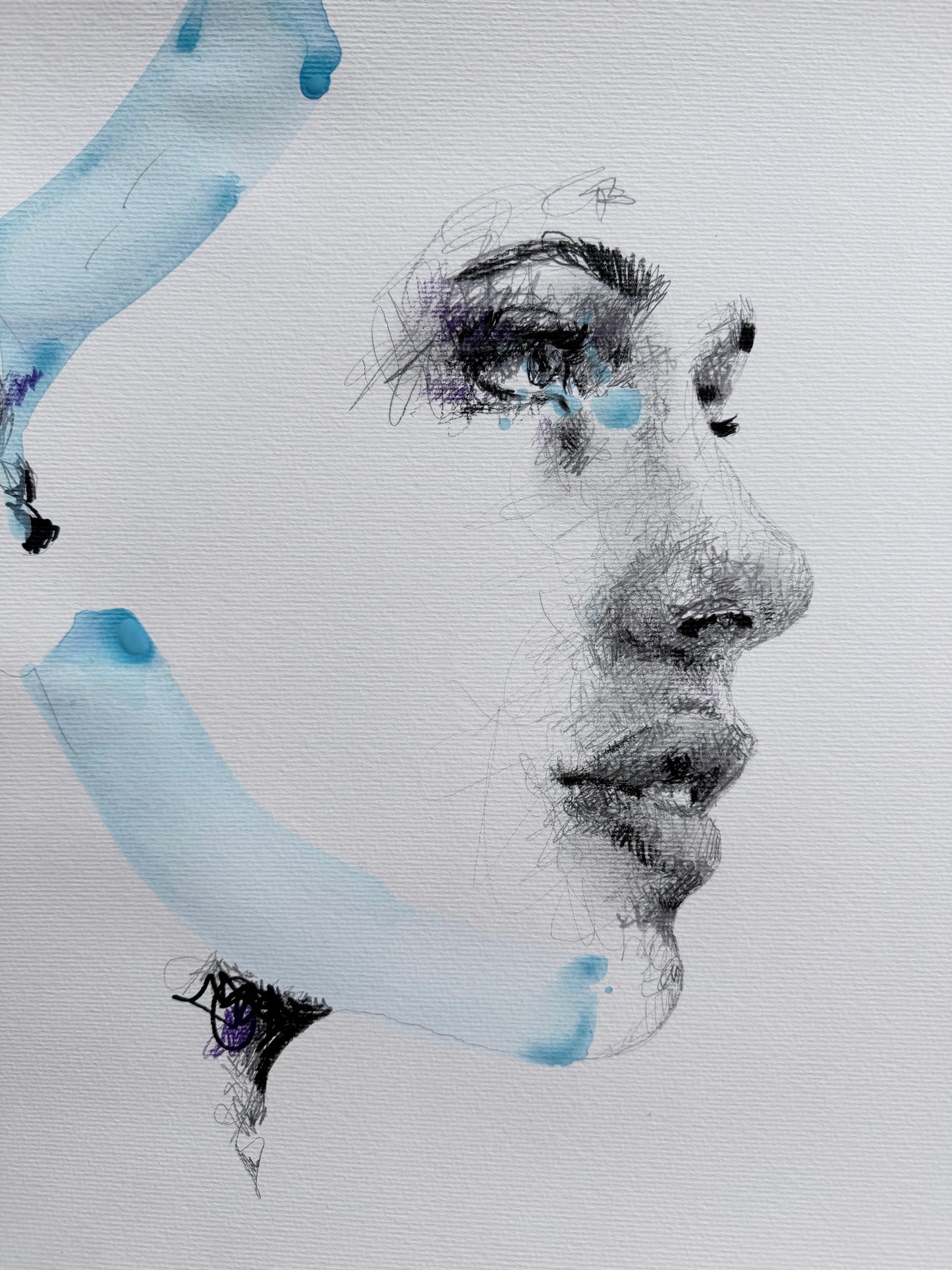 portrait | blue scribble I