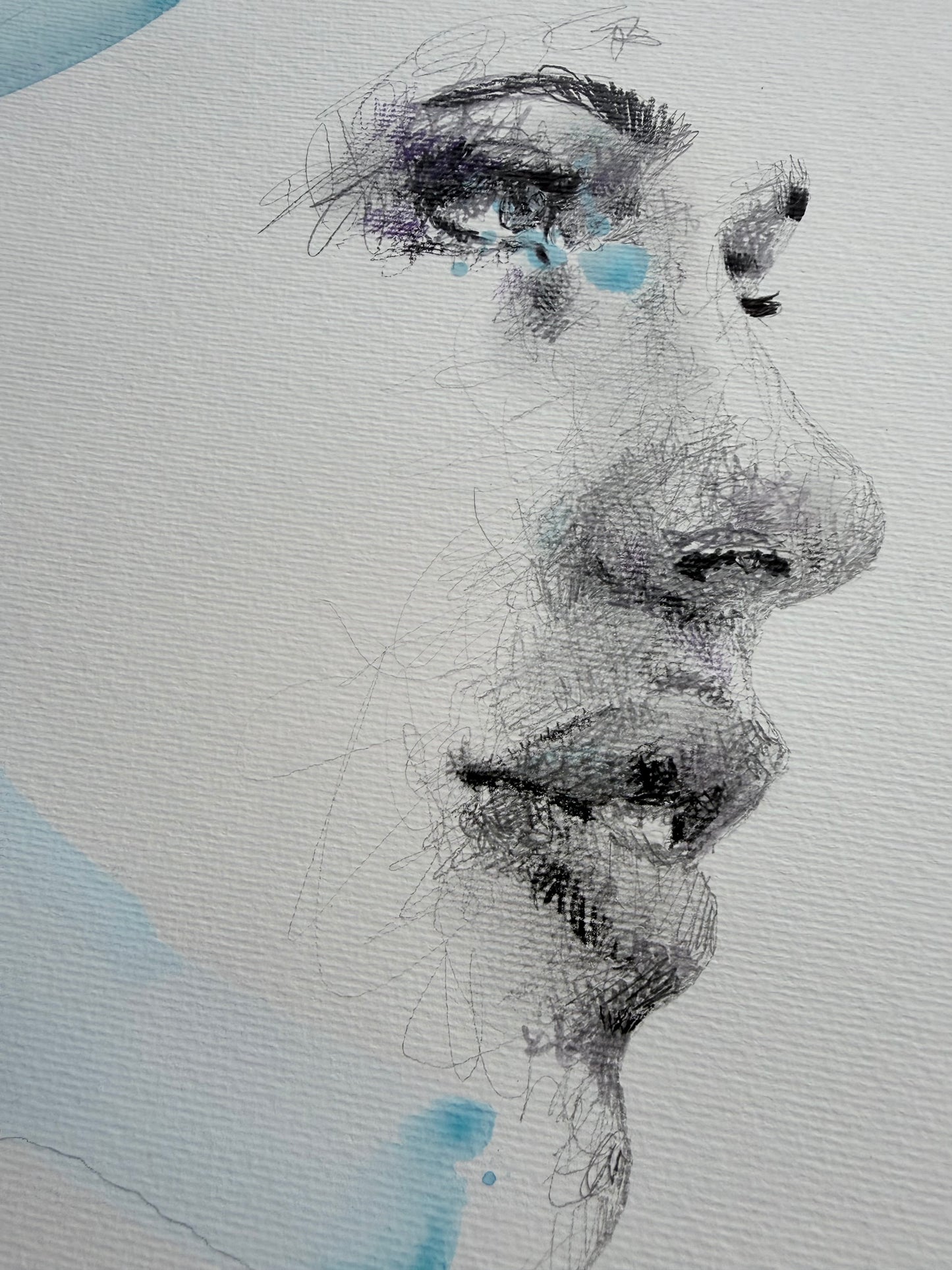 portrait | blue scribble I