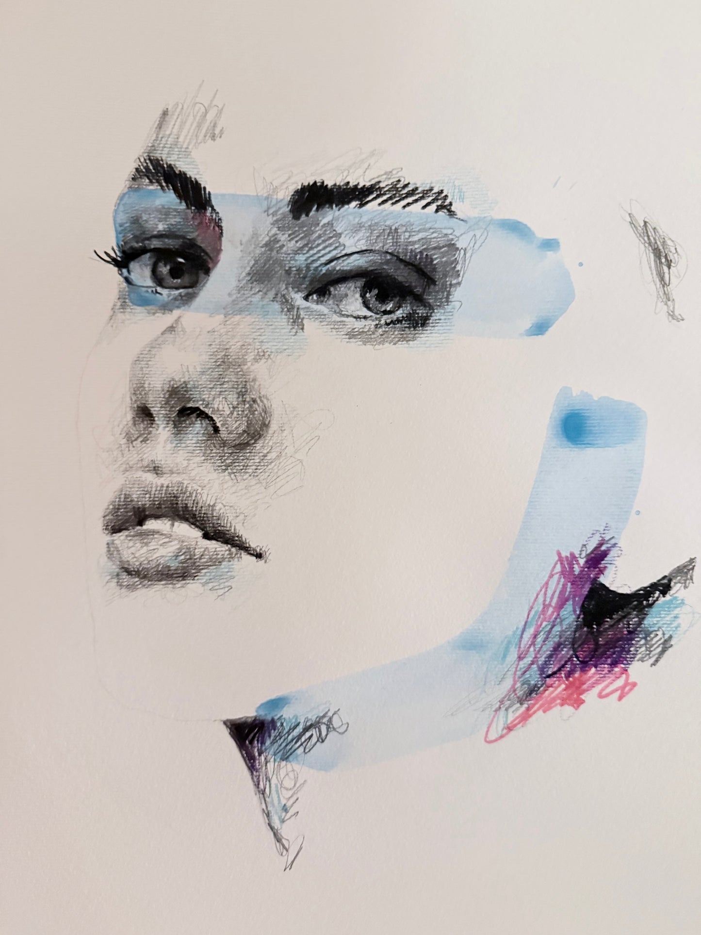 portrait | blue scribble IV