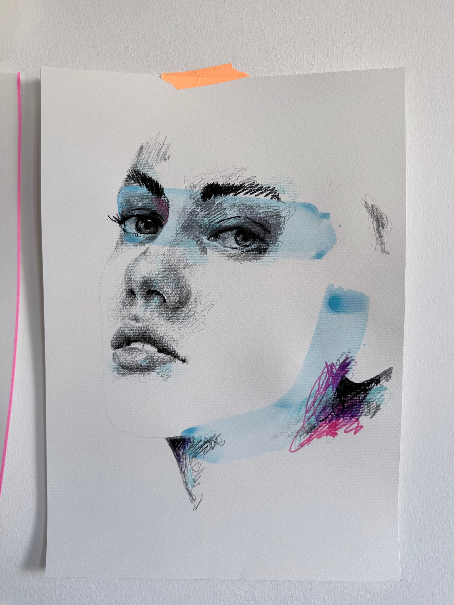 portrait | blue scribble IV