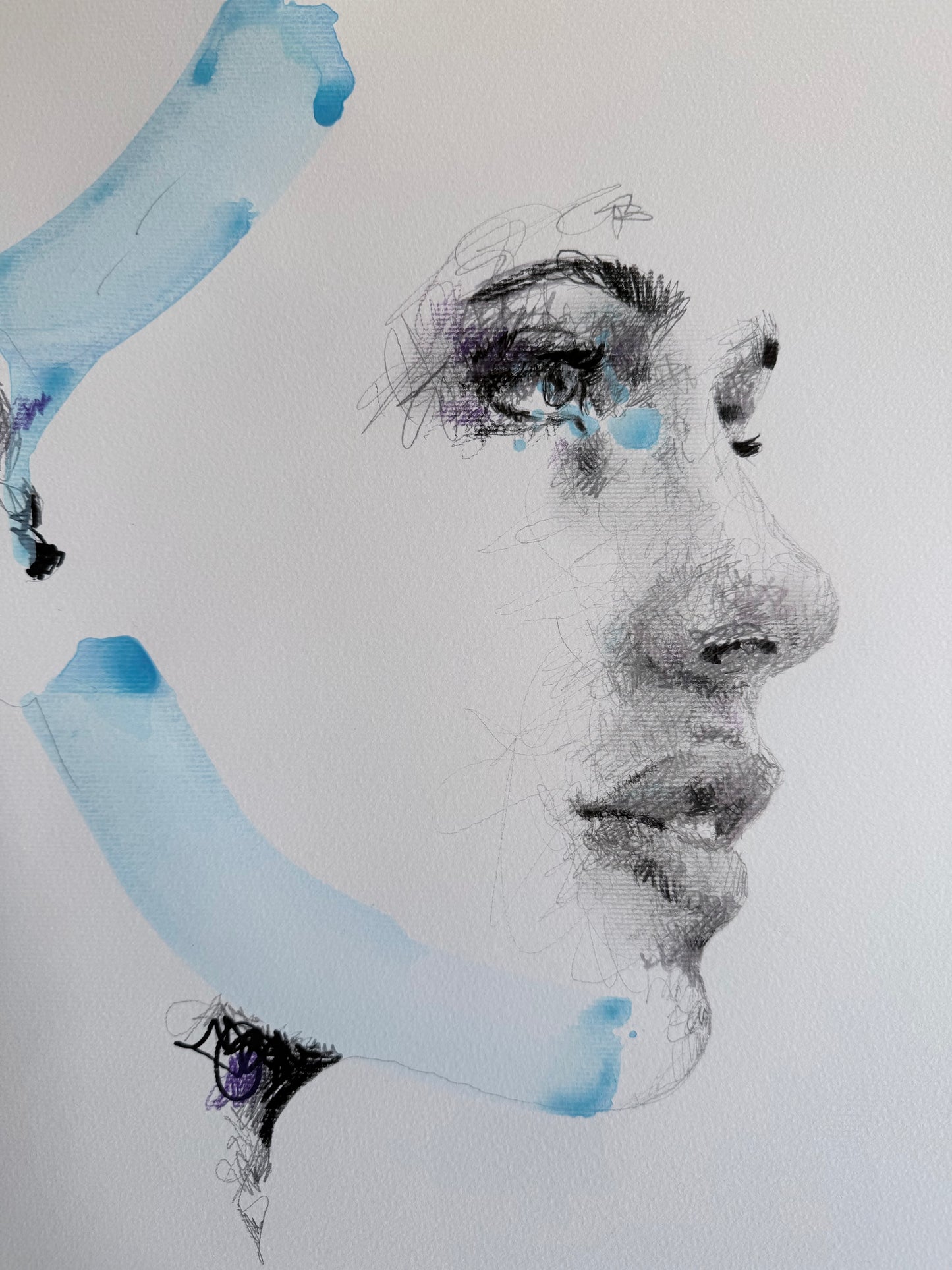 portrait | blue scribble I