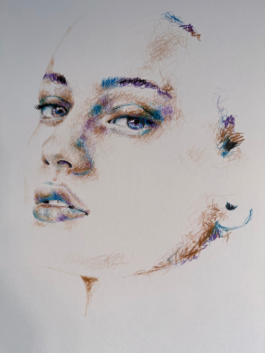 portrait | purple scribble