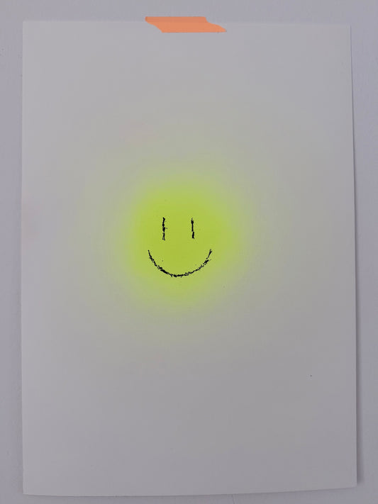 happy smiley | yellow on paper