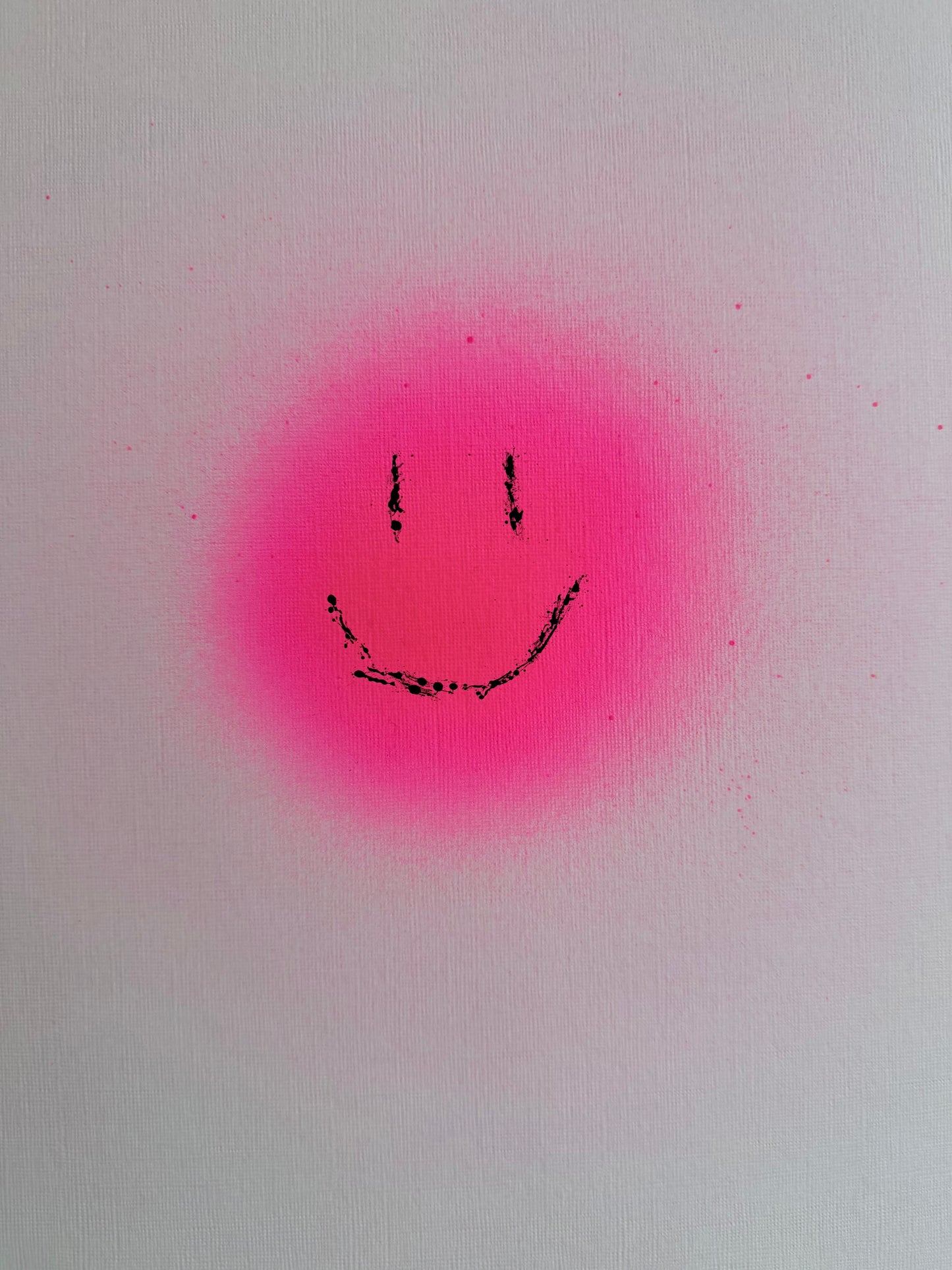 happy smiley | pink on paper