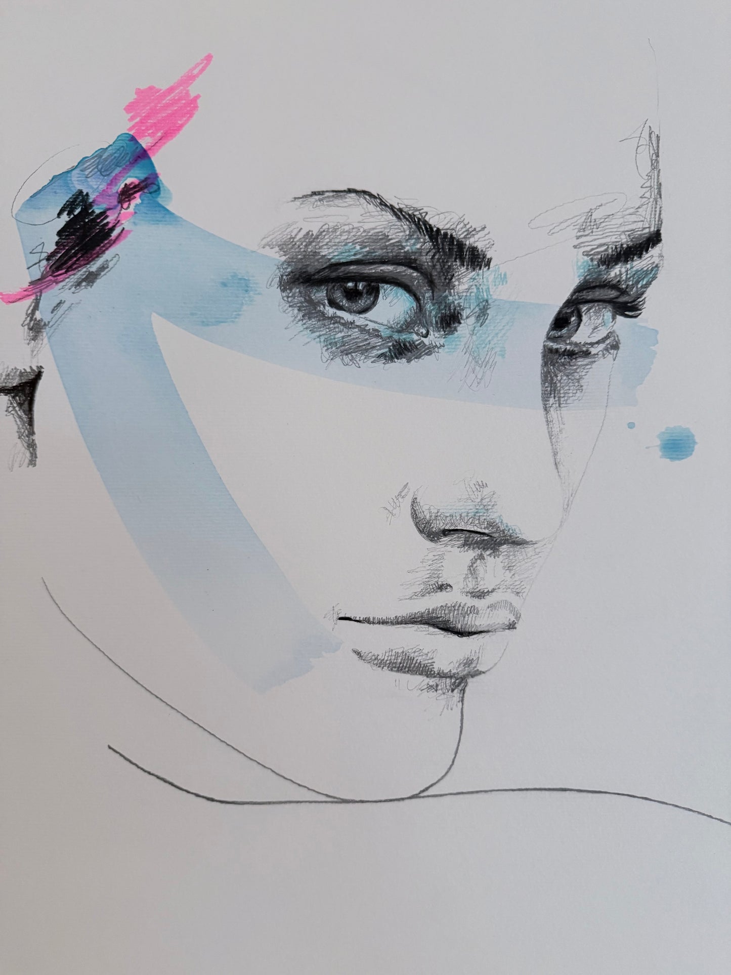 portrait | blue scribble VI