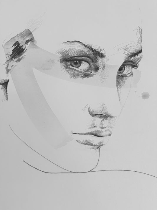 portrait | blue scribble VI