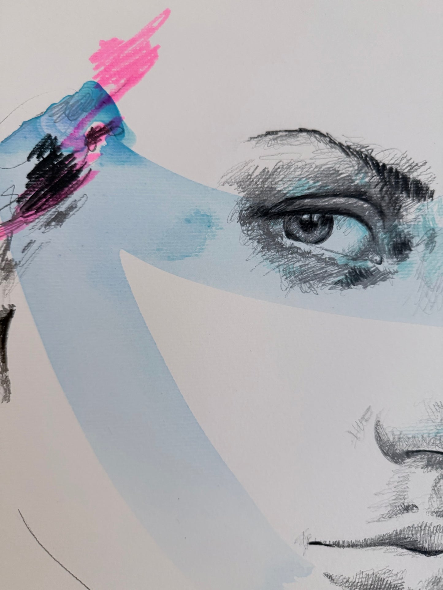 portrait | blue scribble VI