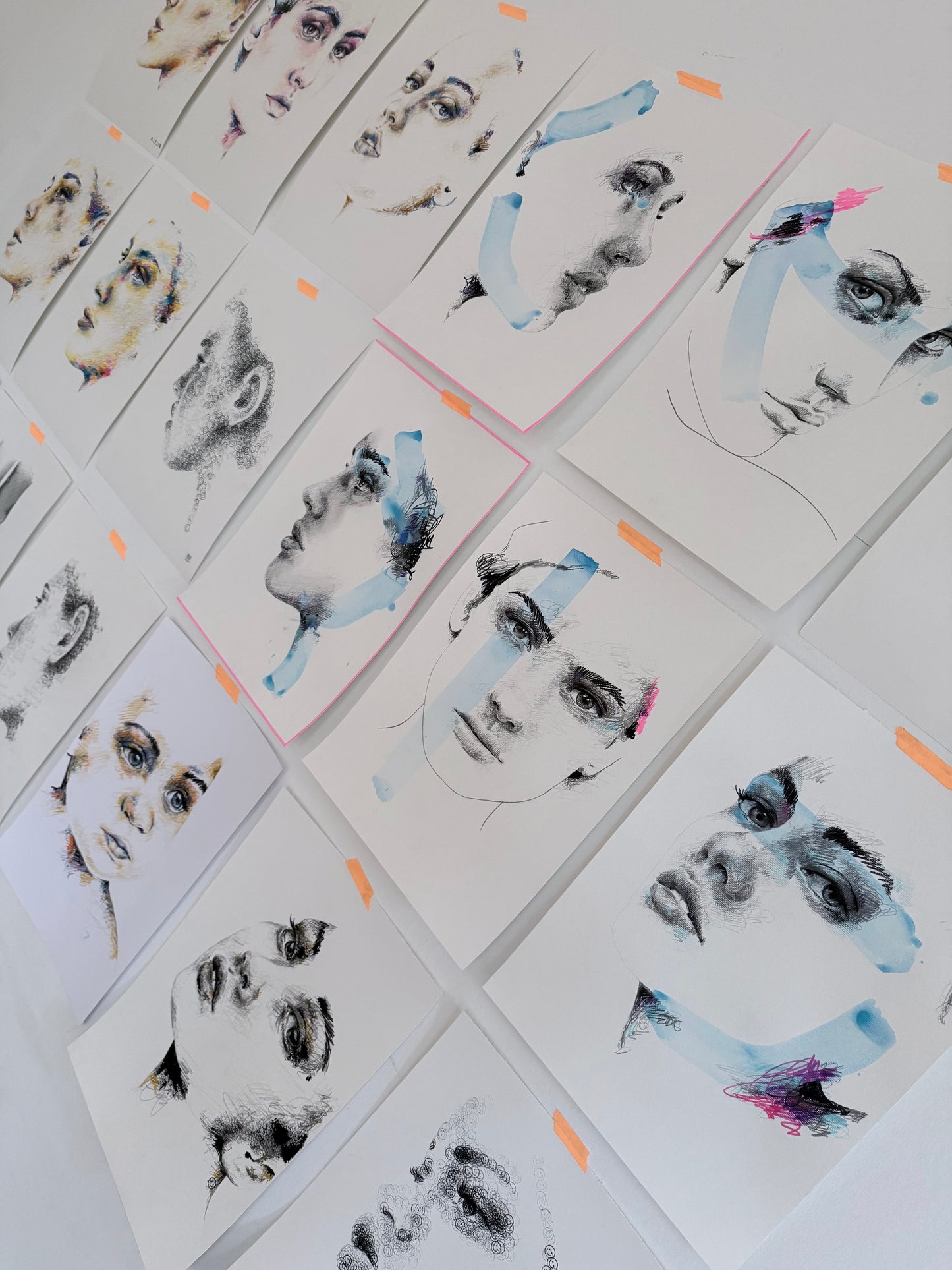 portrait | blue scribble VI