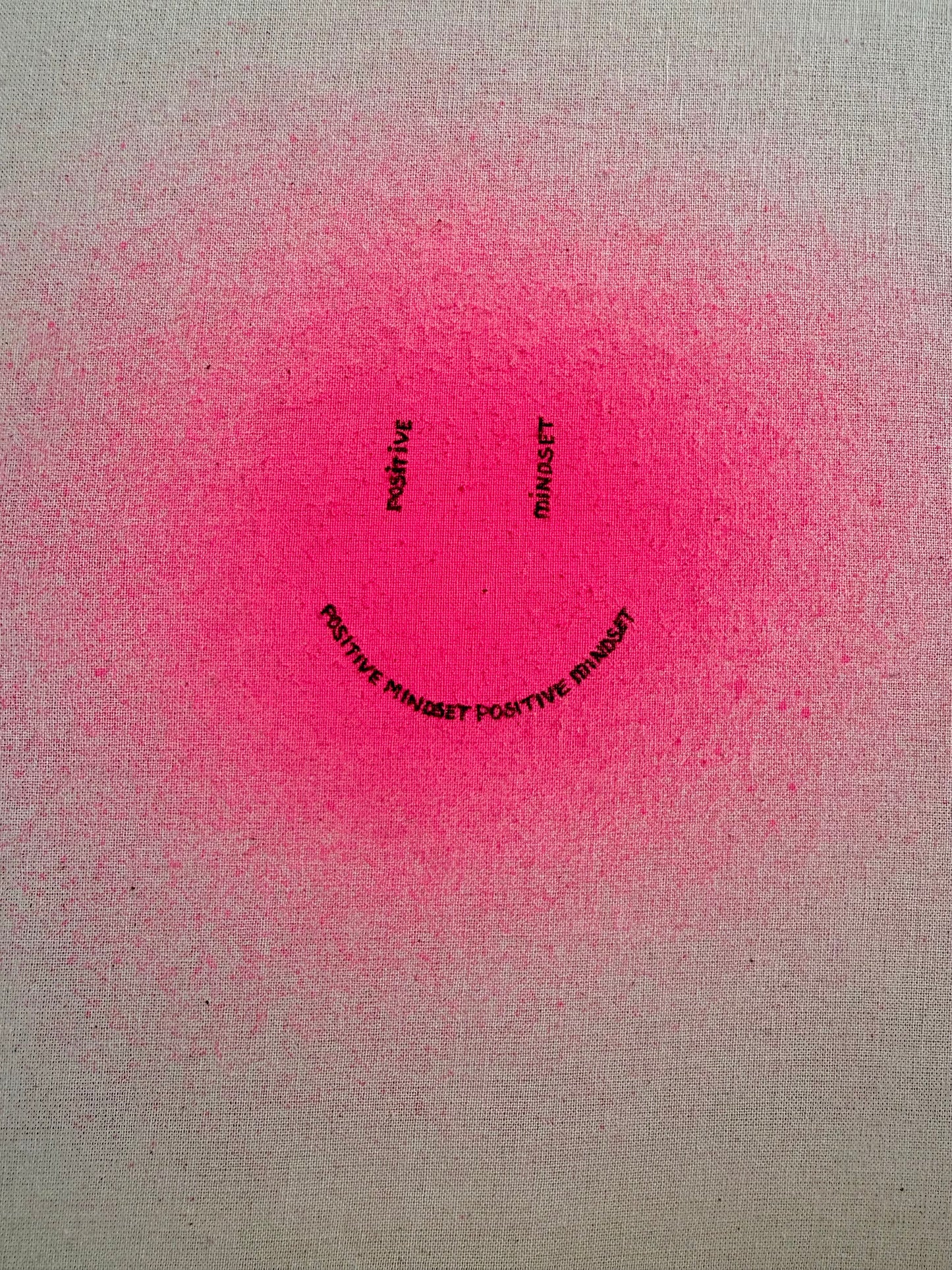 happy smiley | pink on cotton