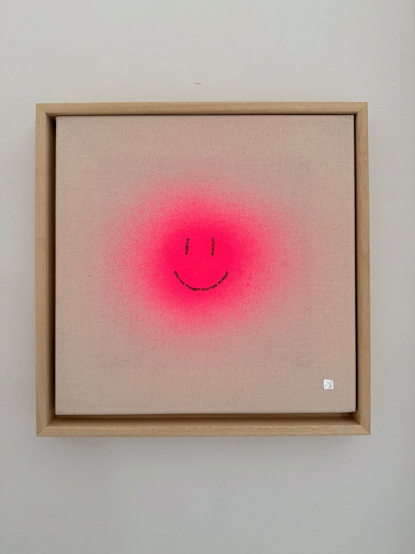 happy smiley | pink on cotton