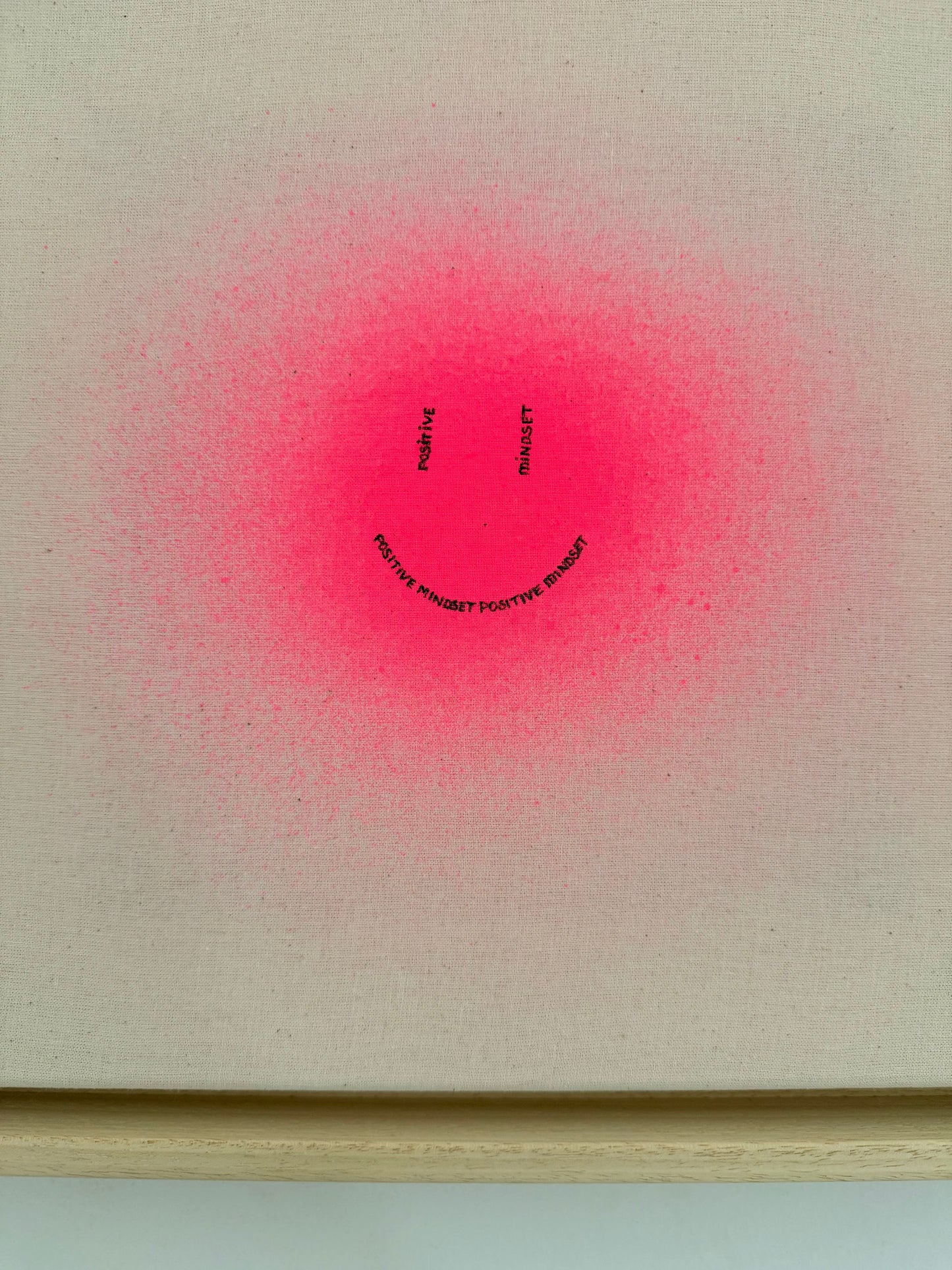 happy smiley | pink on cotton