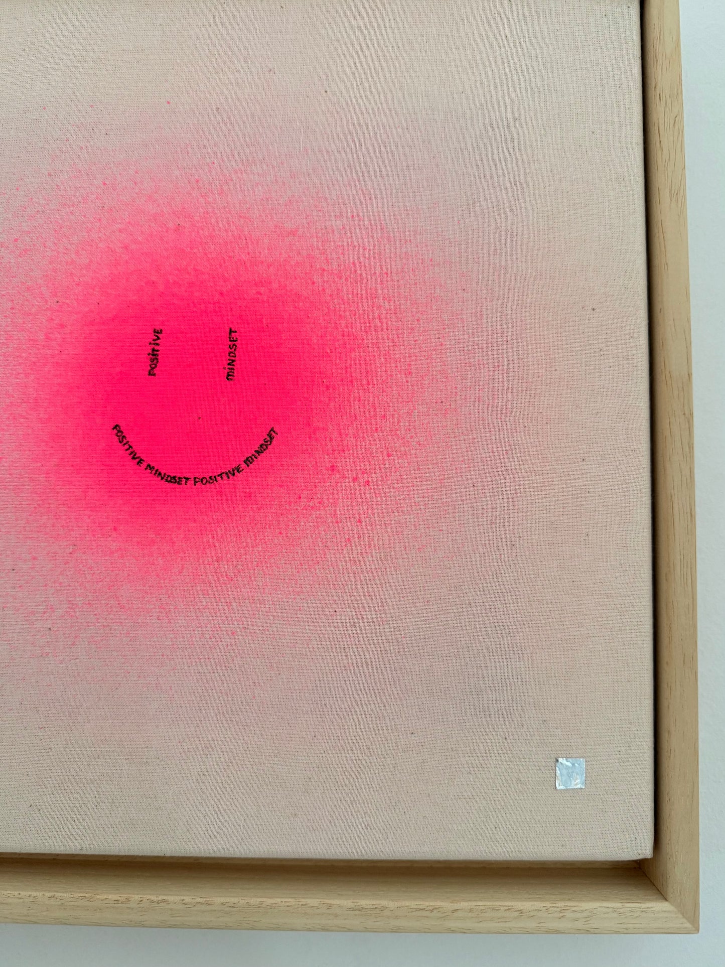 happy smiley | pink on cotton