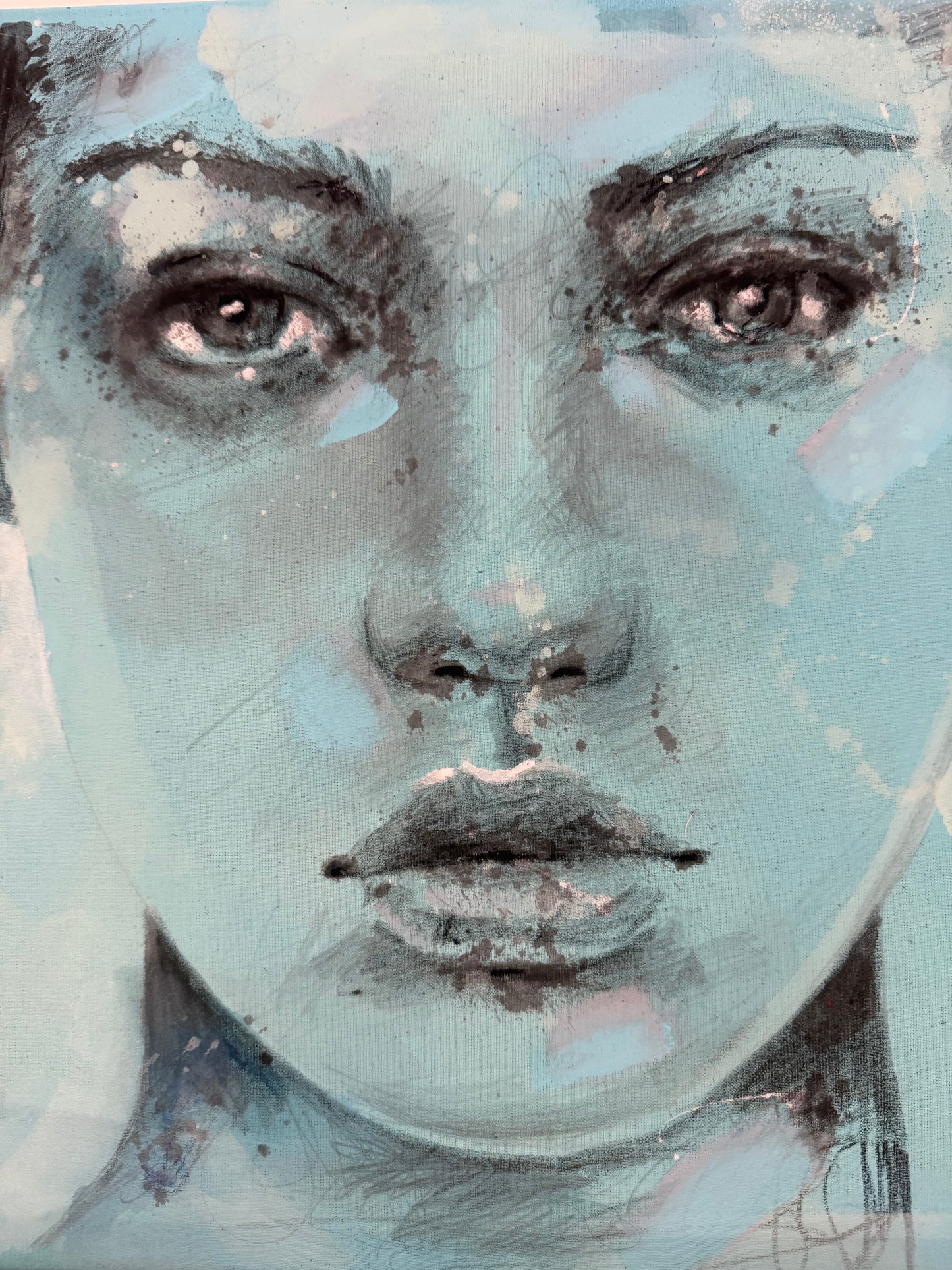 portrait | monochrome light blue