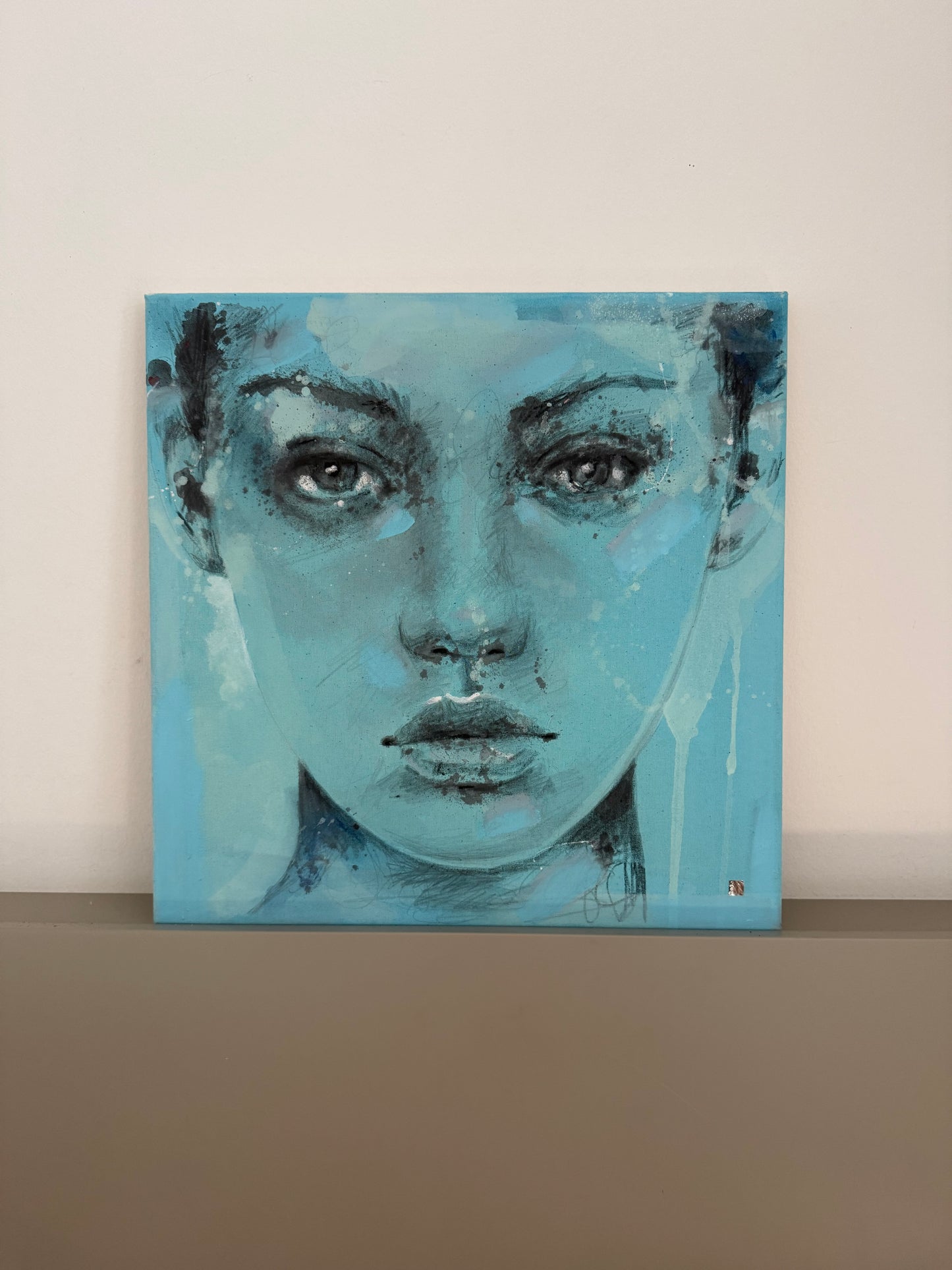 portrait | monochrome light blue