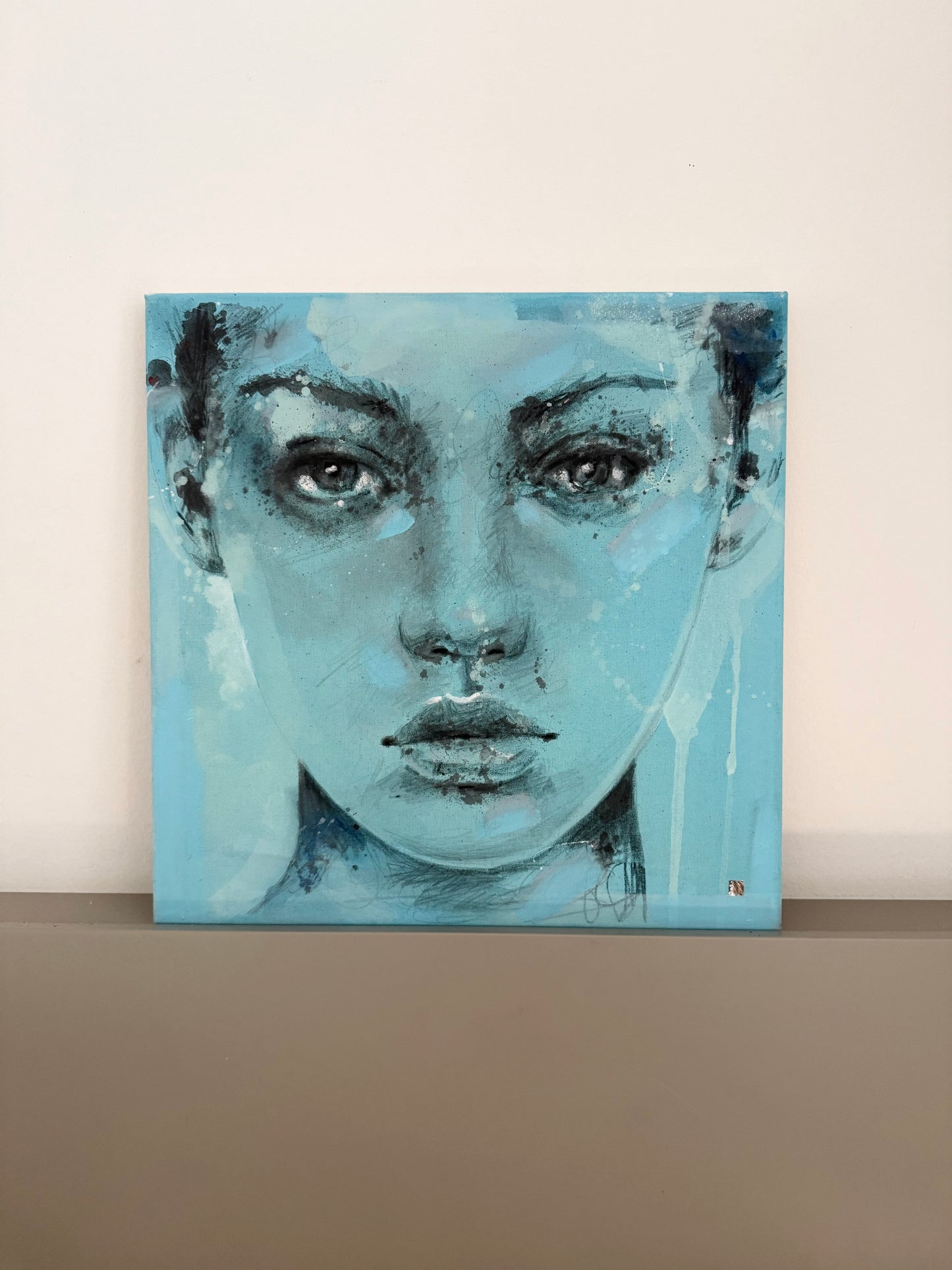 portrait | monochrome light blue