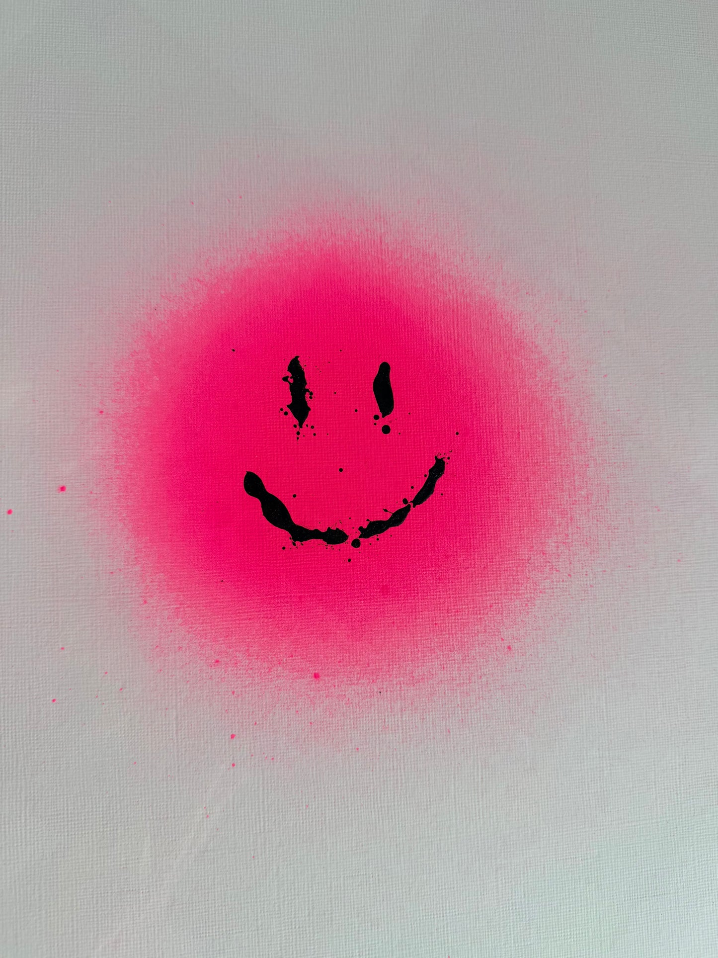 happy smiley | pink on paper
