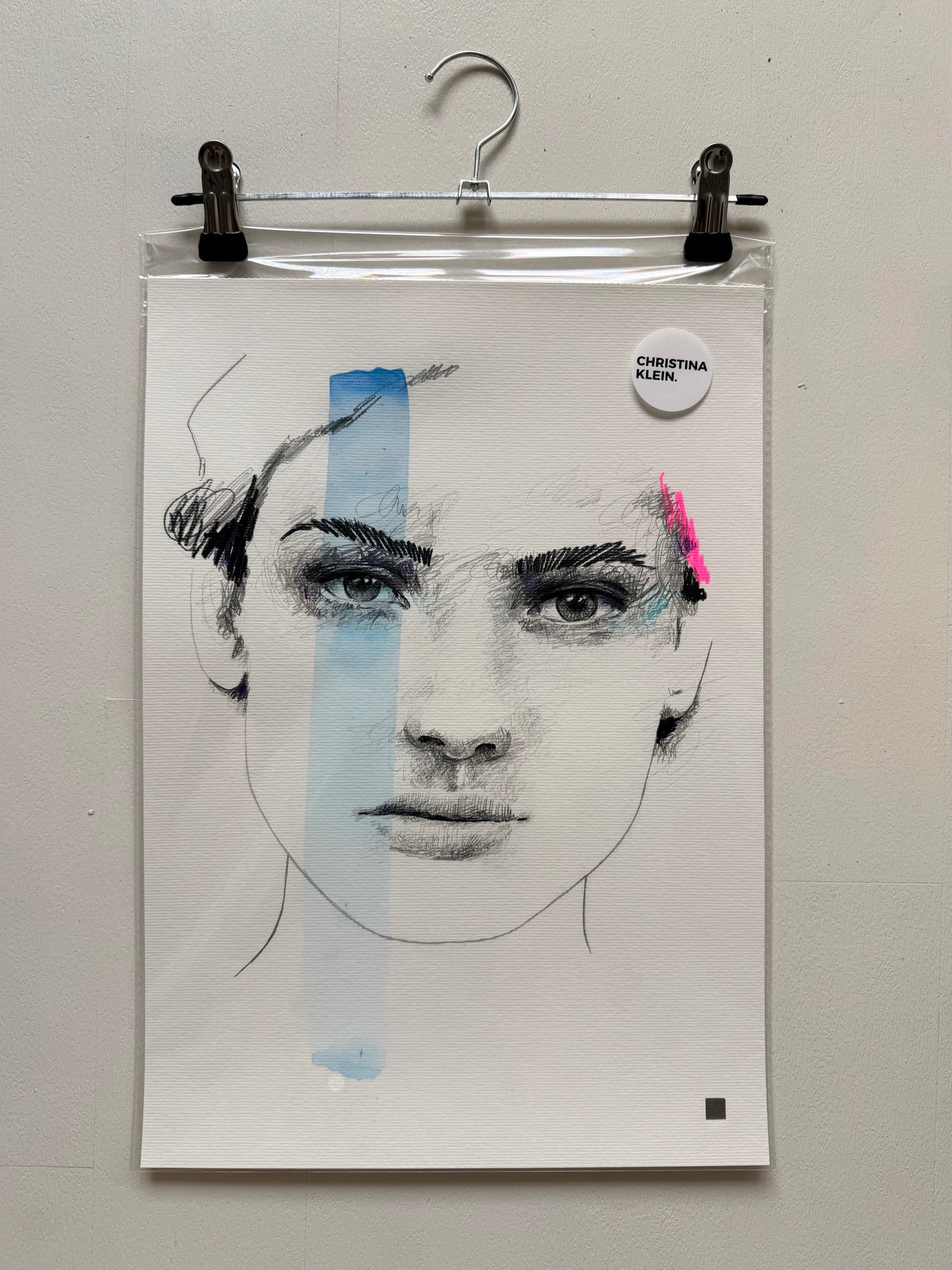 portrait | blue scribble V