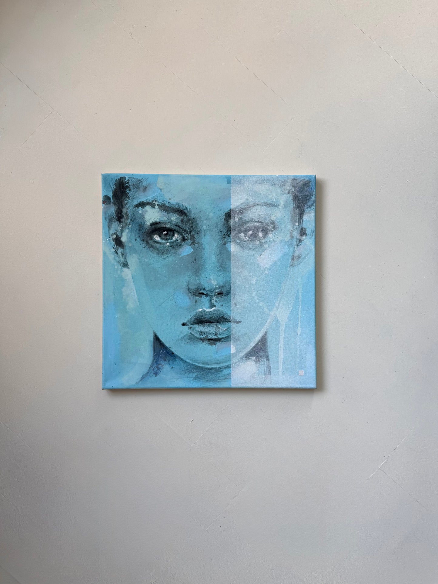 portrait | monochrome light blue