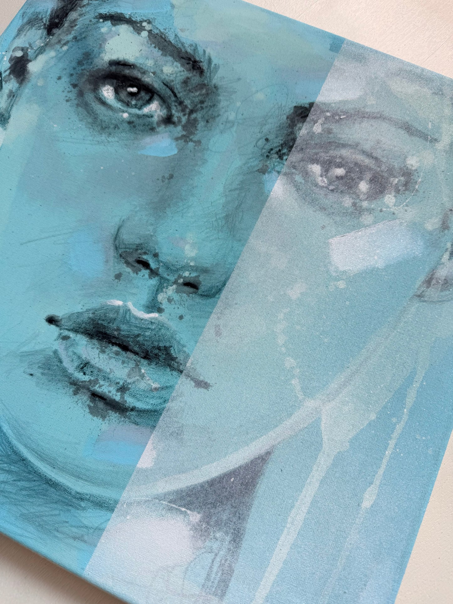 portrait | monochrome light blue