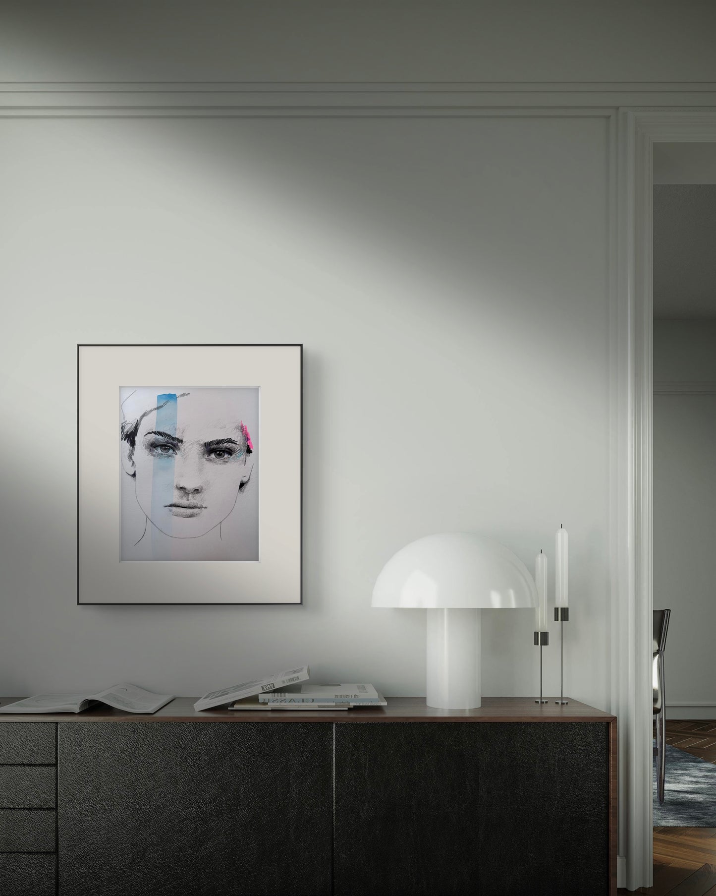 portrait | blue scribble V